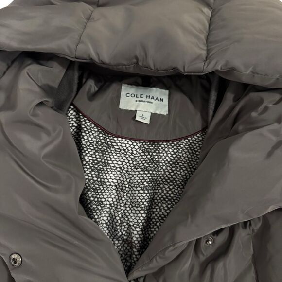Cole Haan Women’s Signature Pillow Collar Puffer Coat Size Large Carbon Grey - Picture 8 of 9